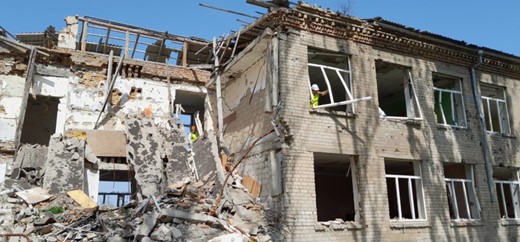 Destroyed homes in Ukraine