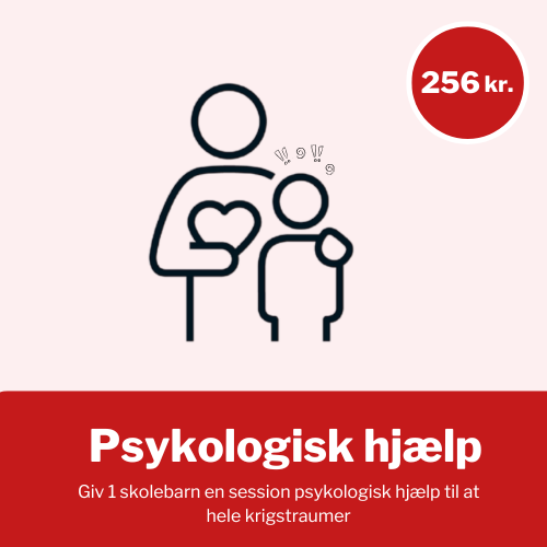 For 256 kr. kan du give 1 skolebarn en session psykologisk hjælp til at hele krigstraumer.